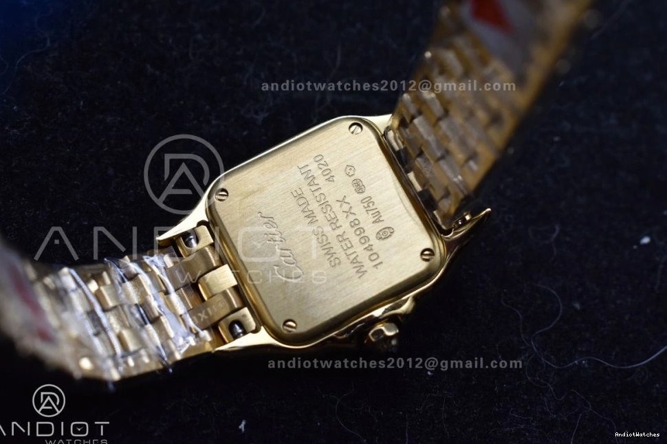 Full 1000 Best Full YG On Edition White YG Quartz BVF Bracelet Panthère Compact 1:1 22mm Ronda Dial 0417
